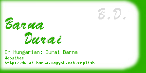 barna durai business card